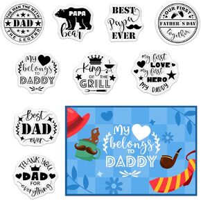 عيد الأب Clear Stamps لصنع البطاقات Love Dad Words Rubber Stamps شكرًا لك أبي أختام السيليكون الشفافة لبطاقة هدية عيد الأب DIY Scrapsing Card Card Craft Supplies