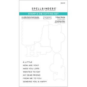 Spellbinders A Little Hello Sentiments Clear Stamp Set