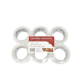 Carton Sealing Clear Packing Tape Box Shipping (6 Rolls) / 2"x110YD, 2mil (2" x110YD, 2mil, 6, Count)