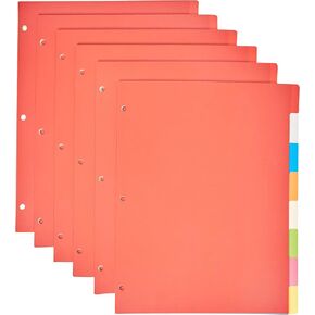 Amazon Basics 8 Dividers ، حزمة من 48 مجموعة ، حجم الرسالة ، متعدد الألوان