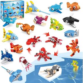 36 Packs Marine Animals Building Blocks Toy, Party Favors for Kids, 999PCS Building Set, Classroom Prizes, Goodie Bag Stocking Stuffers, Ideal for Boys and Girls Ages 6-12+