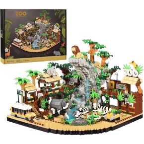 Micro Mini Blocks Desert Zoo Blocks Desert Zoo Building Set, 4800+ PCS Zoo Architecture Model Building Block Kit, MOC Mini Bricks Construction Educational Toys Gift for Kids Adults