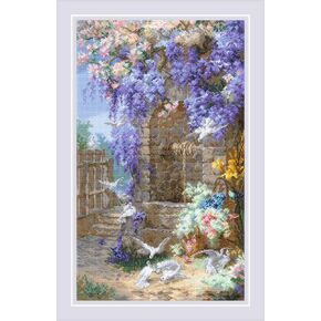 Riolis - Spring After E. Bidou 2279 ، Floral Cross Stitch Kits 11¾ "X19¾ ، التطريز للمبتدئين ومجموعات المبتدئين ، مجموعة خياطة ، محسب.