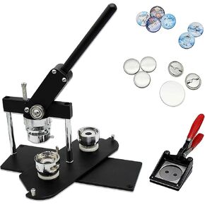 chibuttons B400 Pro 37mm (1.5 ") مجموعة صانع الأزرار الماكينة | اضغط على جميع المعدن مع 200 جزء ، قوالب قابلة للتبديل وقطع المناولة | إنشاء شارات ترويجية ، دبابيس مخصصة ، هدايا (زرقاء غارقة)