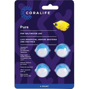 Coralife Aquarium Fish Tank Marine Male Salt Water Care Water Care Pacteria ، 4 Pack