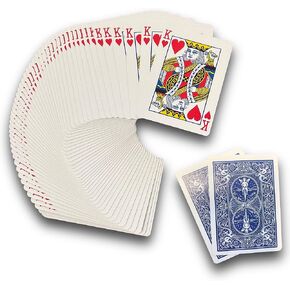 دراجة Ted's Sterling Magic Magic One Way Force Deck Trick Kit مع بطاقات قصيرة مكافأة ، Blue Back Hearts (Queen)