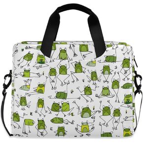 susiyo Laptop Bag Funny Frogs Sketch Briefcases Messenger Shoulder Bags for 15.6 inch Laptop or Tablet