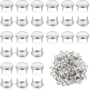 200pcs 12 مم مستديرة الأزرار الشرير المعدنية ، الأزرار النسيج للملابس ، سبايك مسمار ل Diy جلدية على ظهره الجينز حزام حزام حزام حزام (فضية)