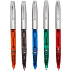 5 PCS Jinhao 51A مجموعة نافورة البلاستيك ، لون شفاف ، تنوع (أزرق ، أخضر ، رمادي ، برتقالي ، أحمر)