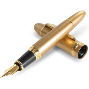 Jinhao 159 Fountain Pen Gold Trim with Pen Pouch Medium Nib Calligraphy Pen (Gold Champagne)