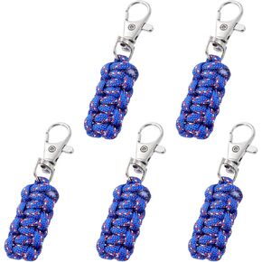 yelarxi paracord Zipper Pull Szipper يسحب حبل المنسوجة بديل مع مشبك معدني ، طوله 80 مم من أجل إكسسوارات أمتعة ملابس على الظهر - أسطوانة (5 عبوة ، برتقالي)