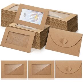 uiifan 100 PCS GIFT CARD ANVERSIONS مع نافذة 4 × 2.8 بوصة بحجم الائتمان حاملات بطاقات الهدايا
