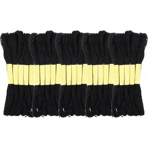 25 Skeins Black Embroidery Floss 8m Craft Embroidery Floss Embroidery Thread Cross Stitch Threads Friendship Bracelet String Bracelet Making Yarn Hair Wrap Yarn