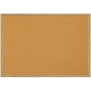 MasterVision Bulletin Board, Value Cork Bulletin Board/Pin Board, Oak Frame, 24" x 36" (MC070014231-799), Brown in Kuwait