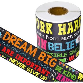 Whaline 65.6Ft Inspirational Bulletin Board Border Growth Mindset Straight Decorative Border Trim Motivational Craft Border Decor for Back to School Classroom Party Wall Blackboard, 1 Roll