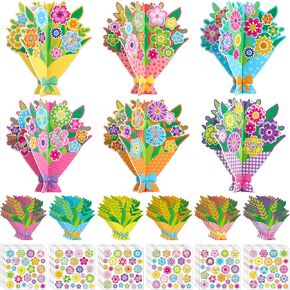 24 مجموعة من أدوات DIY Craft Craft Make Your Three Handprint Best Mom Flowers Flowers For Happy Mother Day Home Home Classroom Sistems Supplies Supplies (Handprint)