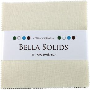 MODA Bella Solids Ivory Charm Pack Fabrics; 42-5" Quilt Squares