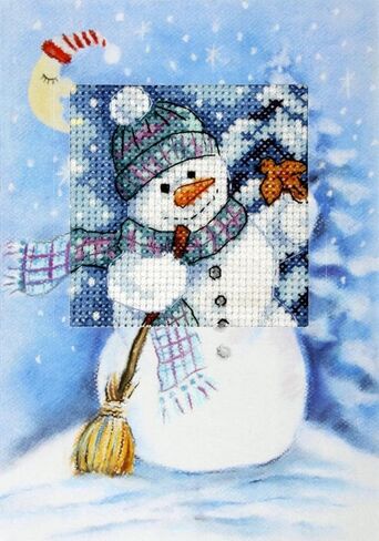Wizardi Complete Counted Cross Stitch kit - Greetings Card "Winter Landscape" 6233 Orchidea in Saudi Arabia