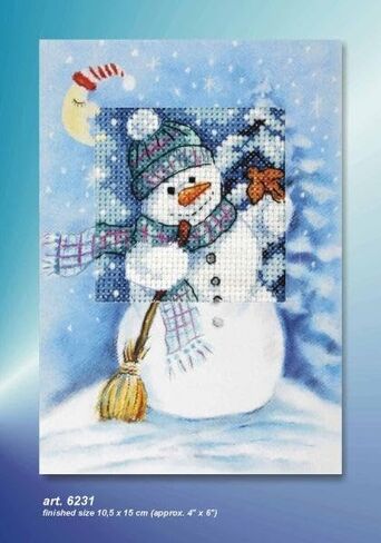 Wizardi Complete Counted Cross Stitch kit - Greetings Card "Winter Landscape" 6233 Orchidea in Saudi Arabia