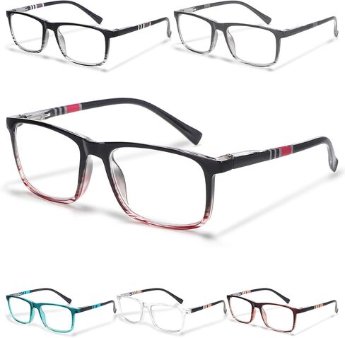 6 Pack Reading Glasses for Men Women, Blue Light Blocking Spring Hinge Computer Readers Anti Glare UV Eyeglasses in Kuwait