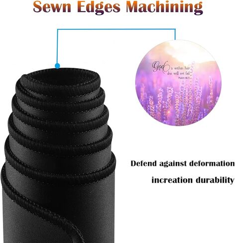 Desk Pad Gaming Mouse Pad + Wrist Rest Support Pad + Coaster, 31.5'' × 11.8'' Durable Non-Slip Extended Computer Mouse Pad, Suitable for Office and Home, Quote Bible Verse Psalm 46:5 in Kuwait