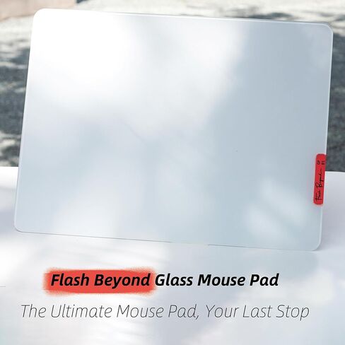 Glass Gaming Mouse Pad - Premium Glass Pad with Anti-Slip Rubber Base - Smooth, Precise Tracking, Durable Surface for High-Speed Gaming, Ideal for FPS Players (White-50 * 40CM) in Kuwait