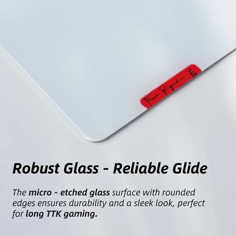 Glass Gaming Mouse Pad - Premium Glass Pad with Anti-Slip Rubber Base - Smooth, Precise Tracking, Durable Surface for High-Speed Gaming, Ideal for FPS Players (White-50 * 40CM) in Kuwait