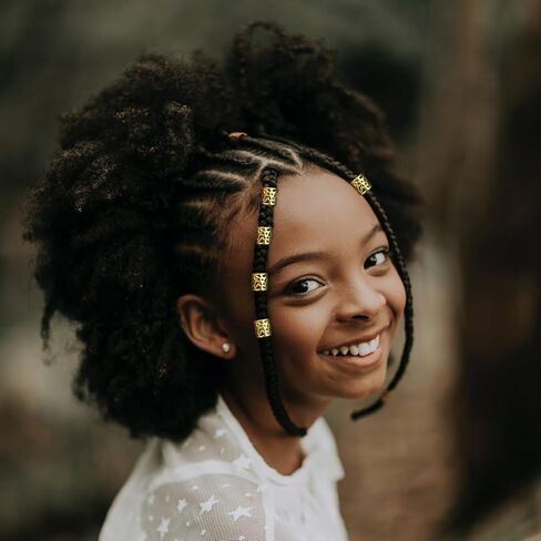 30 PCS Gold Hair Cuffs +2 PCS Crochet Hook Braiding Hair for Crochet Braids Loc Jewelry for Black Women in Kuwait