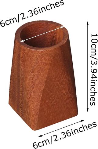 Walnut Wooden Pencil Holder Cup for Desk Natural Wood Pen Holder Stand for Office Home (Square) in Kuwait
