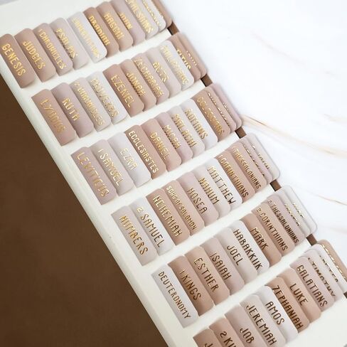Laminated Bible Tabs, Bible Study Supplies, Large Print Bible Book Tabs for Women and Men, (Gold Foil Embossed Lettering) Bible Labels Index Tabs, Bible Accessories for Easy Navigation(Earthy Brown) in Kuwait