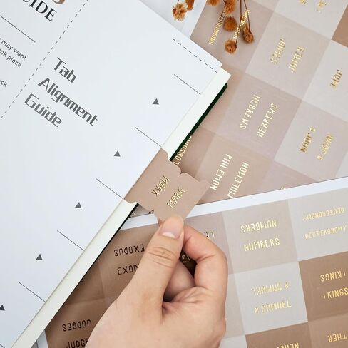 Laminated Bible Tabs, Bible Study Supplies, Large Print Bible Book Tabs for Women and Men, (Gold Foil Embossed Lettering) Bible Labels Index Tabs, Bible Accessories for Easy Navigation(Earthy Brown) in Kuwait