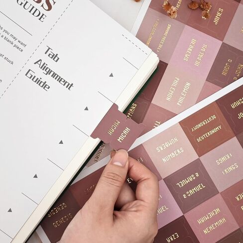 Laminated Bible Tabs, Bible Study Supplies, Large Print Bible Book Tabs for Women and Men, (Gold Foil Embossed Lettering) Bible Labels Index Tabs, Bible Accessories for Easy Navigation(Earthy Brown) in Kuwait
