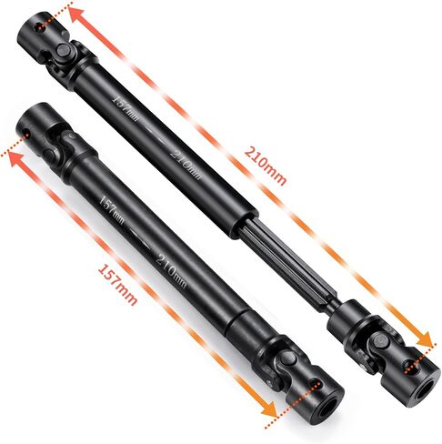 Steel Front&Rear Drive Shaft Set 92-107mm 2Pcs for Axial SCX6 Upgrade Jeep Wrangler Trail Honcho 1/6 RC Crawler Car in Saudi Arabia