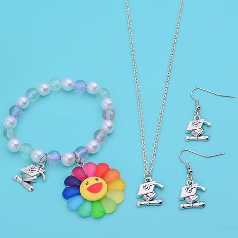 BronaGrand 70pcs Graduation Cap Charm Pendants Alloy Graduate Hanging Charm with Diploma Pendant Graduation Charms for DIY Jewelry Bracelet Necklace Making and Crafting in Saudi Arabia