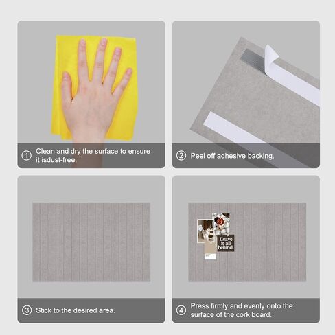 Camel Felt Board Alternative to Cork Board - Panel Strips for Office Decor, Felt Tiles, Push Pin Organizer - 1 Piece 23"x31" (Light Grey) in Saudi Arabia