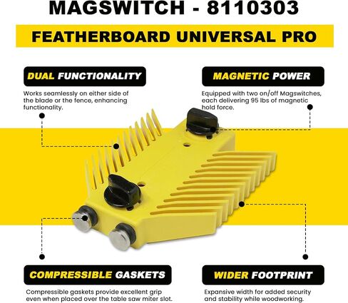 Magswitch - 8110015 Table Featherboard Universal Model, Yellow in Saudi Arabia