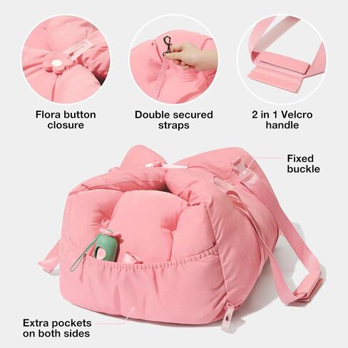 VETRESKA Pet Car Seat for Small Dogs - Washable Cat Carrier for Car Seat Portable Puppy Dog Bed, Pet Travel Carrier Bed with Safety Clip-On Leas in Kuwait