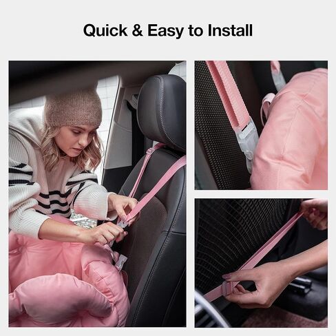 VETRESKA Pet Car Seat for Small Dogs - Washable Cat Carrier for Car Seat Portable Puppy Dog Bed, Pet Travel Carrier Bed with Safety Clip-On Leas in Kuwait