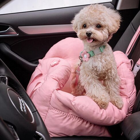 VETRESKA Pet Car Seat for Small Dogs - Washable Cat Carrier for Car Seat Portable Puppy Dog Bed, Pet Travel Carrier Bed with Safety Clip-On Leas in Kuwait
