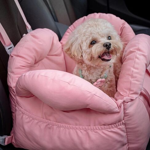 VETRESKA Pet Car Seat for Small Dogs - Washable Cat Carrier for Car Seat Portable Puppy Dog Bed, Pet Travel Carrier Bed with Safety Clip-On Leas in Kuwait
