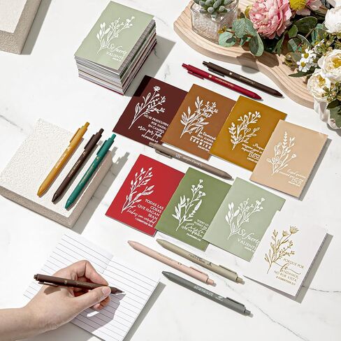 Kosiz 80 PCS المفترات المسيحية الإسبانية مع Proint Pens Mother's Church Higms Bulk Floral Mini Bible Bible Notebooks Delief Inspirations for Women Men Men Teacher Church (ألوان أنيقة) in Kuwait