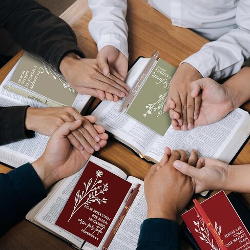 Kosiz 80 PCS المفترات المسيحية الإسبانية مع Proint Pens Mother's Church Higms Bulk Floral Mini Bible Bible Notebooks Delief Inspirations for Women Men Men Teacher Church (ألوان أنيقة) in Kuwait
