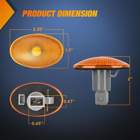 Nilight Wheel Fender Side Marker Lights 4 PCS 3 LED Red Amber Front Rear Fender Clearance Light Waterproof Plug And Play Smoked Lens Light Compatible With 2010-2018 Dodge Ram 2500 3500 Super Duty in Kuwait