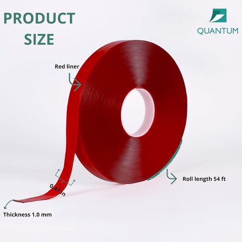 Double Sided Heavy Duty Acrylic Foam Tape,Strong Mounting Adhesive Tape, Thick VHB Adhesive Tape, Clear Outdoor Waterproof Tape,0.47 in x 54 Ft in Saudi Arabia
