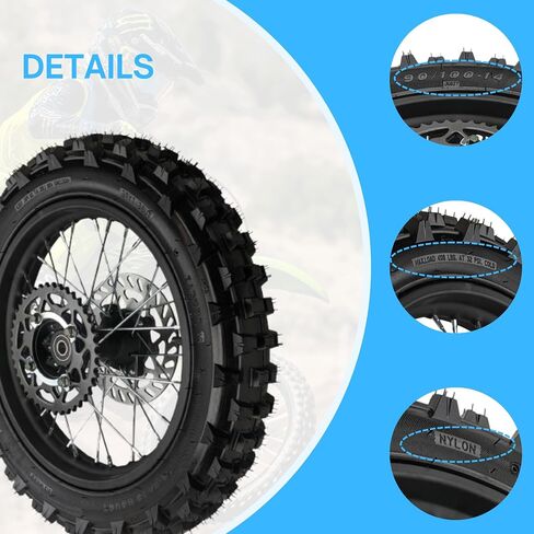 14" Rear Wheel Rim Tire Assembly For Dirt Pit Bike Trail 90/100-14 Rear Wheel Rim Tire Fits 125/140/150/160cc Pit Dirt Bike KLX65 Apollo Includes Brake Rotor and Sprocket in Kuwait