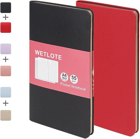 Pocket Notebook Cover - 2 Pack Small Notebook -3.1x5.5 with Lined & Grid Pages, Ultra-Portable Food-Grade Paper, Slim & Soft Design for Travel, Office, School - Perfect for Students, Professionals & Travelers(Light Blue&Light Currant) in Saudi Arabia