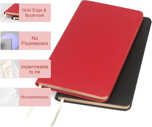 Pocket Notebook Cover - 2 Pack Small Notebook -3.1x5.5 with Lined & Grid Pages, Ultra-Portable Food-Grade Paper, Slim & Soft Design for Travel, Office, School - Perfect for Students, Professionals & Travelers(Light Blue&Light Currant) in Saudi Arabia