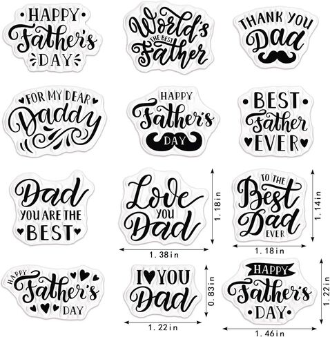 عيد الأب Clear Stamps لصنع البطاقات Love Dad Words Rubber Stamps شكرًا لك أبي أختام السيليكون الشفافة لبطاقة هدية عيد الأب DIY Scrapsing Card Card Craft Supplies in Kuwait