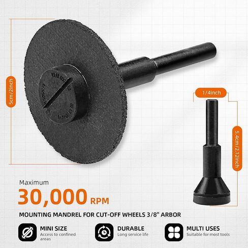 SI FANG 10 عبوات 2 بوصة من مطحنة القالب قطع العجلات قرص قطع معدني صغير 2 بوصة × 1/16 بوصة × 3/8 بوصة عجلات قطع أربور لأداة قطع طاحونة الزوايا المعدنية والفولاذ المقاوم للصدأ أداة دوارة ملحق الحفر in Kuwait