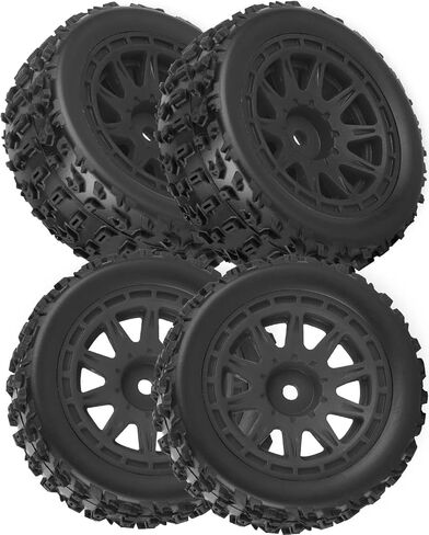 إطارات عجلات RC مسبقًا ل 1/18 سيارة زاحف Typhon Grom RC ، إطارات مطاطية العجلات البلاستيكية قبل العربات العربات ، إطارات الطرق السريعة ، 4 مساءً أبيض in Saudi Arabia